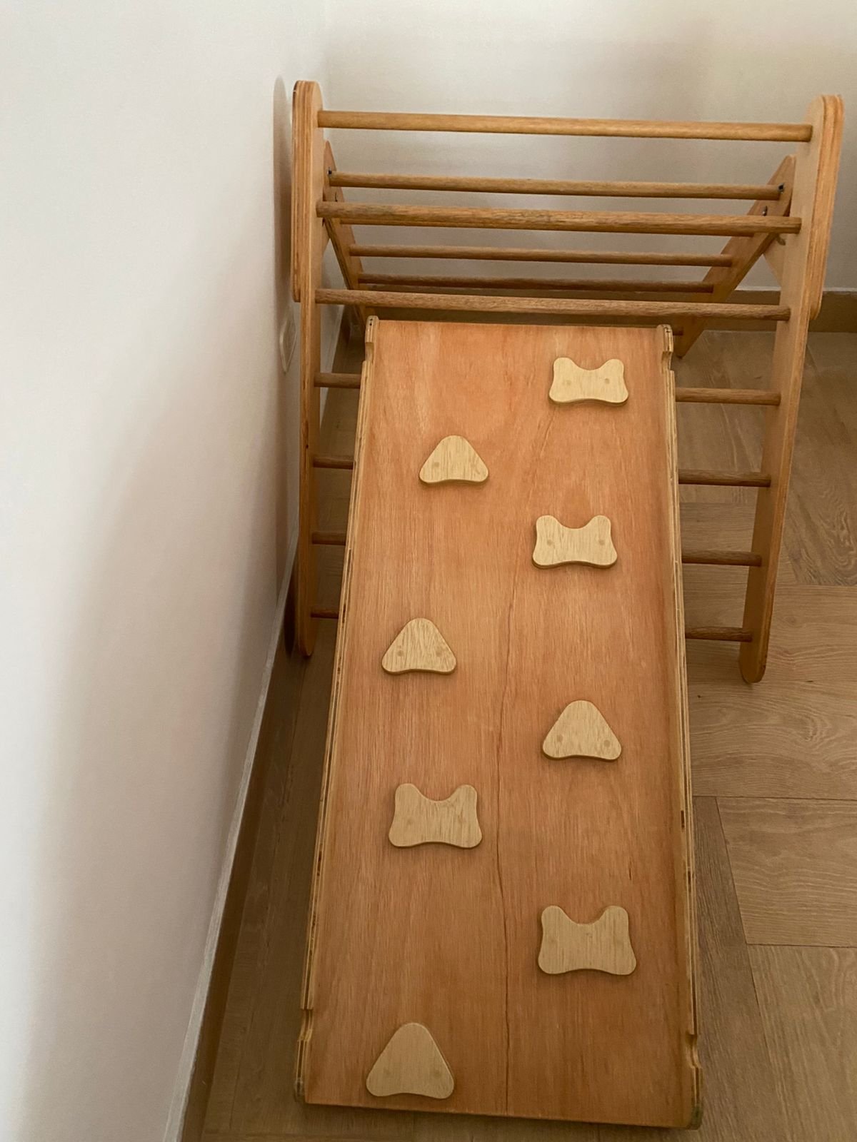 Triángulo Pikler con Resbaladera - Madera Natural
